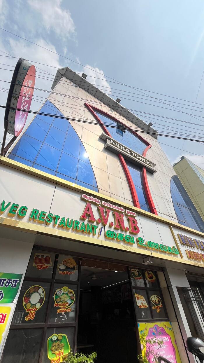 A.V.N.B Veg Restaurant signboard